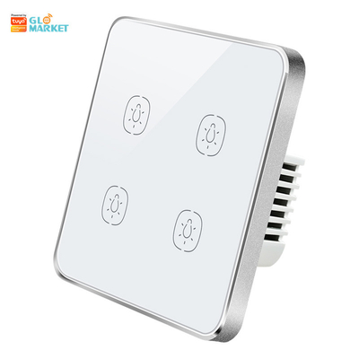 Glomarket Smart Wall Switch معيار الاتحاد الأوروبي 1/2/3/4 Gang Tuya Wifi Voice Control