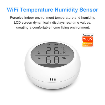Tuya WIFI مستشعر درجة الحرارة والرطوبة داخلي ذكي للتحكم عن بعد مع شاشة LCD
