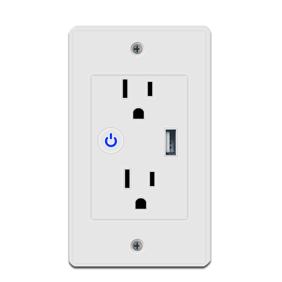 FCC ROHS Smart Plug Socket AU UK Wifi Usb Outlet اثنان من مآخذ التيار المتردد