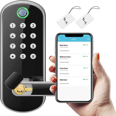 قفل باب مقاوم للماء ببصمة الإصبع Tuya Wifi Remote Control Code Smart
