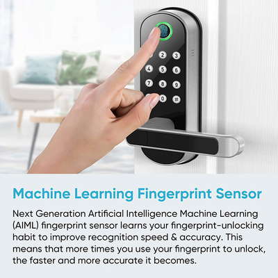 قفل باب مقاوم للماء ببصمة الإصبع Tuya Wifi Remote Control Code Smart