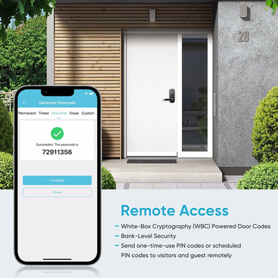 قفل باب مقاوم للماء ببصمة الإصبع Tuya Wifi Remote Control Code Smart