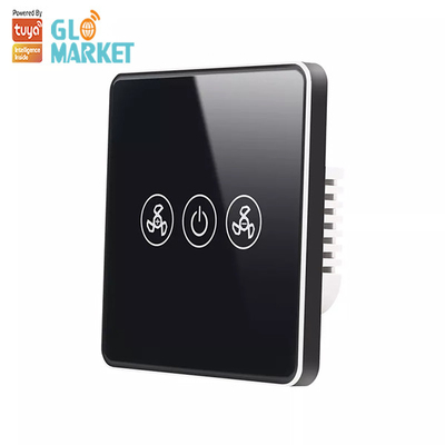 Glomarket Tuya Smart Wifi Fan Switch الاتحاد الأوروبي Standard Glass Touch Wall Wireless Remote Control
