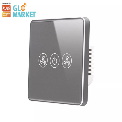 Glomarket Tuya Smart Wifi Fan Switch الاتحاد الأوروبي Standard Glass Touch Wall Wireless Remote Control