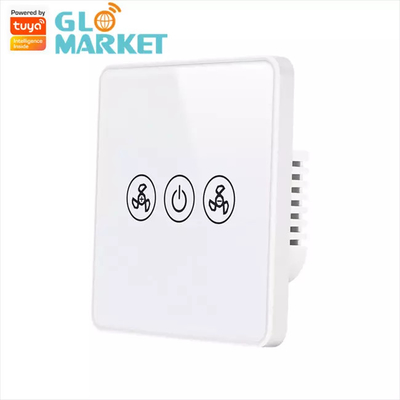 Tuya Smart Wifi Fan Switch الاتحاد الأوروبي Standard Glass Touch Wall Wireless Remote Control