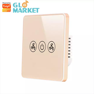 Tuya Smart Wifi Fan Switch الاتحاد الأوروبي Standard Glass Touch Wall Wireless Remote Control