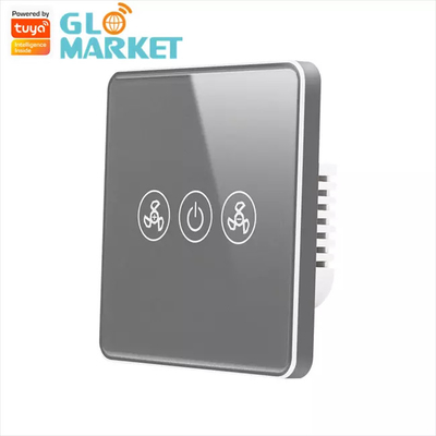 Tuya Smart Wifi Fan Switch الاتحاد الأوروبي Standard Glass Touch Wall Wireless Remote Control