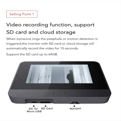 Tuya Smart Digital Door Viewer Camera 4.3inch شاشة كاميرا جرس استشعار الحركة