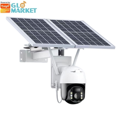 Wifi Tuya Smart Solar Camera 20Watt كاميرا مراقبة خارجية PTZ مع الألواح الشمسية