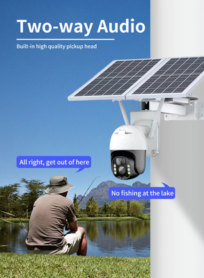 Wifi Tuya Smart Solar Camera 20Watt كاميرا مراقبة خارجية PTZ مع الألواح الشمسية
