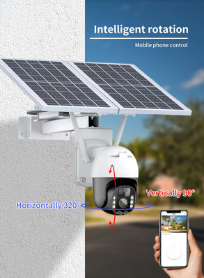 Wifi Tuya Smart Solar Camera 20Watt كاميرا مراقبة خارجية PTZ مع الألواح الشمسية