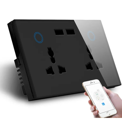 Tuya Smart Home WiFi Switch جدار مزدوج المقبس مراقبة تيار USB مقبس شاحن