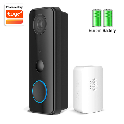 Tuay Smart Audio Doorbell Wifi HD 1080p IP65 مقاوم للماء PIR بطارية مدمجة في اتجاهين