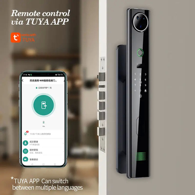 4200mah بطارية ليتيم كبيرة قفل باب ذكي مع كاميرا مراقبة عين القط