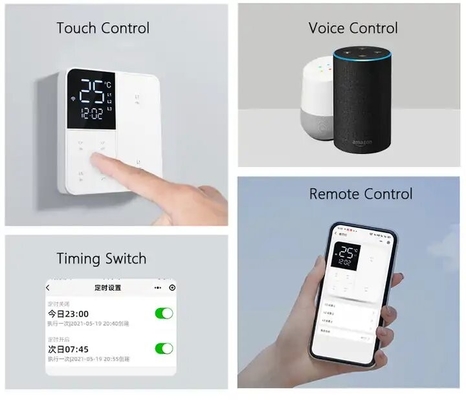 غلوماركت Smart Tuya Wifi Button Wall Switch ريموت/صوت أليكسا/تحكم مؤقت مع درجة حرارة شاشة LCD والرطوبة