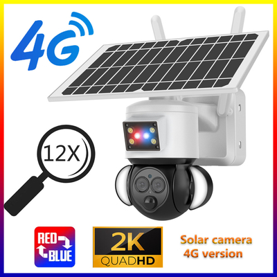 Glomarket 12X ZOOM مصباح ضوء الطاقة الشمسية بطارية PTZ 6MP كاميرا Smart Wifi / 4G Ubox كاميرا أمنية