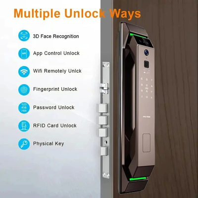 التعرف على الوجوه ثلاثية الأبعاد بصمات الأصابع Tuya Wifi Digital Smart Lock