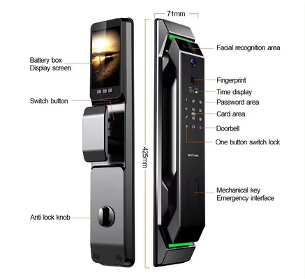 التعرف على الوجوه ثلاثية الأبعاد بصمات الأصابع Tuya Wifi Digital Smart Lock