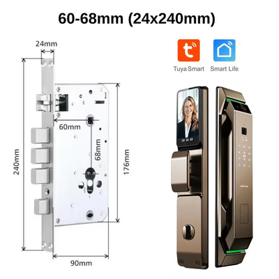 التعرف على الوجوه ثلاثية الأبعاد بصمات الأصابع Tuya Wifi Digital Smart Lock