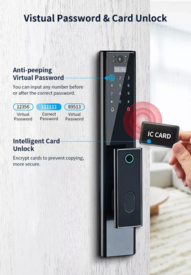 أمن البصمات الحيوية اللاسلكية الذكية التلقائية بالكامل القفل الرقمي كلمة المرور بطاقة مفتاح القفل مع الكاميرا