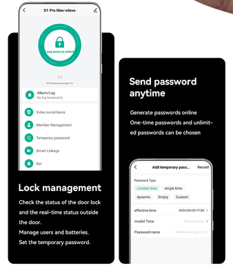 غلوماركت تويا Wifi Smart Lock ألومنيوم باب خشبي التعرف على الوجه بصمة اليد البيومترية بصمة اليد الرقمية القفل الذكي