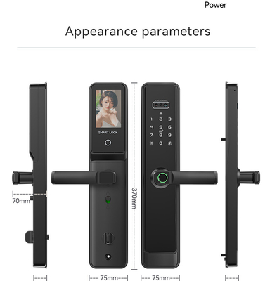 غلوماركت تويا Wifi Smart Lock ألومنيوم باب خشبي التعرف على الوجه بصمة اليد البيومترية بصمة اليد الرقمية القفل الذكي