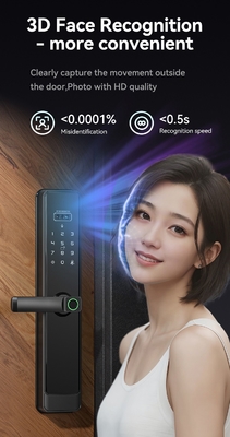 غلوماركت تويا Wifi Smart Lock ألومنيوم باب خشبي التعرف على الوجه بصمة اليد البيومترية بصمة اليد الرقمية القفل الذكي