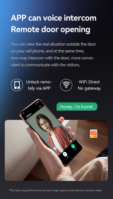 غلوماركت تويا Wifi Smart Lock ألومنيوم باب خشبي التعرف على الوجه بصمة اليد البيومترية بصمة اليد الرقمية القفل الذكي