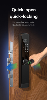 غلوماركت تويا Wifi Smart Lock ألومنيوم باب خشبي التعرف على الوجه بصمة اليد البيومترية بصمة اليد الرقمية القفل الذكي