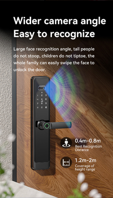 غلوماركت تويا Wifi Smart Lock ألومنيوم باب خشبي التعرف على الوجه بصمة اليد البيومترية بصمة اليد الرقمية القفل الذكي