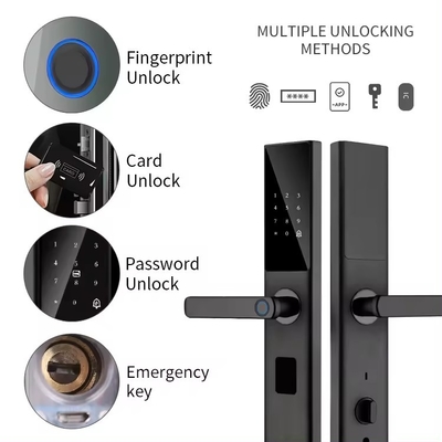 قفل الباب الرقمي الرقمي RFID IC Card تطبيق الهاتف الذكي فتح البصمة البيومترية القفل الذكي