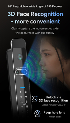 تويا 3D Face Cerradura Intelligente الكاميرا الالكترونية الذكية الذكية