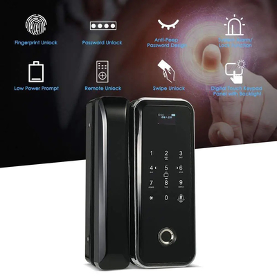 غلو ماركت Smart Tuya Wifi قفل الباب الزجاجي بصمة الاصبع لوحة المفاتيح الرقمية كلمة المرور قفل ربط ذكي فتح عن بعد