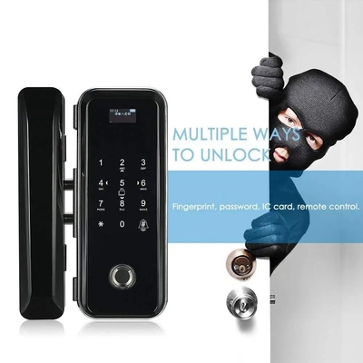 غلو ماركت Smart Tuya Wifi قفل الباب الزجاجي بصمة الاصبع لوحة المفاتيح الرقمية كلمة المرور قفل ربط ذكي فتح عن بعد