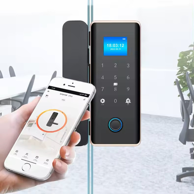 قفل الباب الزجاجي الذكي في Glomarket قفل الباب الواي فاي جهاز التحكم عن بعد تطبيق Office Lock Card قفل الباب الرقمي البيومتري