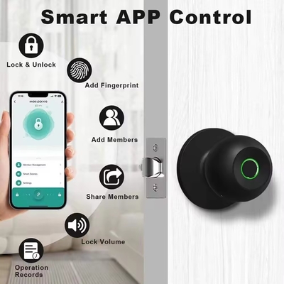 المتاجر الكبرى الذكية الكرة المستديرة مقفل مقفل الباب الذكي بدون مفتاح مقفل مقبض القفل Tuya التطبيق التحكم الذكي بصمة الأصابع قفل الباب
