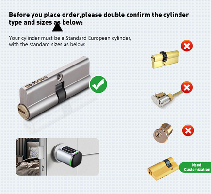 غلوماركت تويا تيتلوك Smart Digital Keyless Door Lock سلندر المزيج كلمة مرور وبطاقة إلكترونية القفل سلندرات القفل الذكي