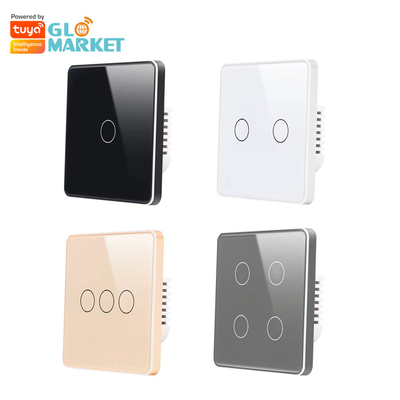 Glomarket Smart EU/UK 1-4Gang Wall Switch WIFI/Zigbee Glass Panel Light Switch Tuya Smart Switch مع جوجل أليكسا