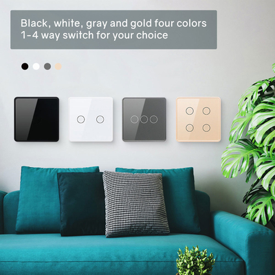 Glomarket Smart EU/UK 1-4Gang Wall Switch WIFI/Zigbee Glass Panel Light Switch Tuya Smart Switch مع جوجل أليكسا