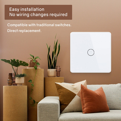 Glomarket Smart EU/UK 1-4Gang Wall Switch WIFI/Zigbee Glass Panel Light Switch Tuya Smart Switch مع جوجل أليكسا