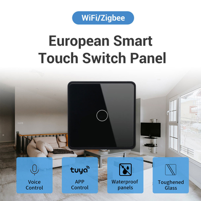 Glomarket Smart EU/UK 1-4Gang Wall Switch WIFI/Zigbee Glass Panel Light Switch Tuya Smart Switch مع جوجل أليكسا