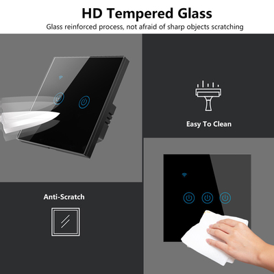 Glomarket EU 1/2/3/4 غانغ تويا Smart Switch Light Alexa Voice Control Touch Glass Wall Wireless WiFi المفتاح الكهربائي