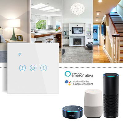 Glomarket EU 1/2/3/4 غانغ تويا Smart Switch Light Alexa Voice Control Touch Glass Wall Wireless WiFi المفتاح الكهربائي