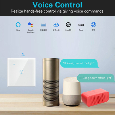 Glomarket EU 1/2/3/4 غانغ تويا Smart Switch Light Alexa Voice Control Touch Glass Wall Wireless WiFi المفتاح الكهربائي