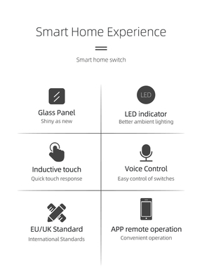 Glomarket EU 1/2/3/4 غانغ تويا Smart Switch Light Alexa Voice Control Touch Glass Wall Wireless WiFi المفتاح الكهربائي