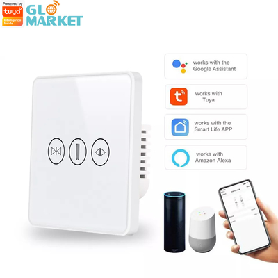 مفتاح الستار الذكي WiFi / Zigbee التحكم الصوتي مساعد جوجل ذكي الاتحاد الأوروبي المعياري مفتاح الشاشة اللمسية APP مفتاح باب المرآب