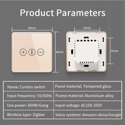 مفتاح الستار الذكي WiFi / Zigbee التحكم الصوتي مساعد جوجل ذكي الاتحاد الأوروبي المعياري مفتاح الشاشة اللمسية APP مفتاح باب المرآب