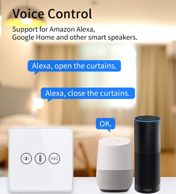 مفتاح الستار الذكي WiFi / Zigbee التحكم الصوتي مساعد جوجل ذكي الاتحاد الأوروبي المعياري مفتاح الشاشة اللمسية APP مفتاح باب المرآب