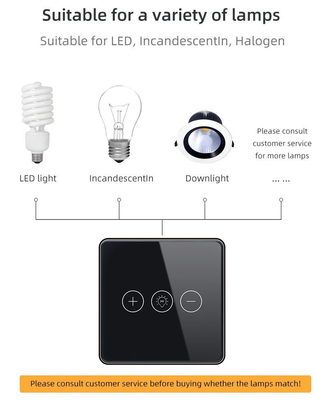 Glomarket Tuya Wifi Smart Switch لوحة زجاجية زجاجية لاسلكية تعمل باللمس على الحائط مفتاح ذكي باهت واي فاي ضوء للمنزل الذكي