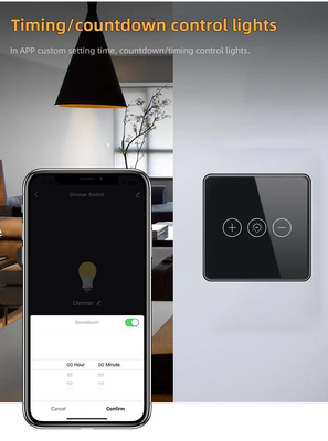 Glomarket Tuya Wifi Smart Switch لوحة زجاجية زجاجية لاسلكية تعمل باللمس على الحائط مفتاح ذكي باهت واي فاي ضوء للمنزل الذكي